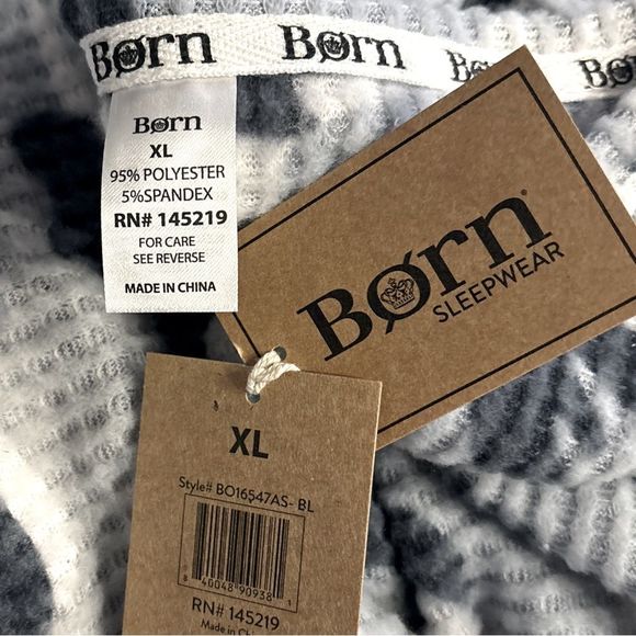 NWT Born Sleepwear Blue Camouflage Long Sleeve Top & Lounge Pants - Picture 6 of 12